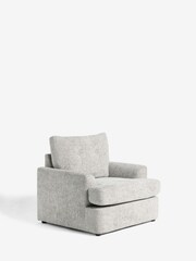 Chunky Chenille Light Grey Parker Platform Armchair - Image 4 of 9
