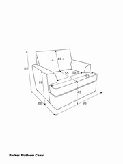 Chunky Chenille Light Grey Parker Platform Armchair - Image 6 of 9