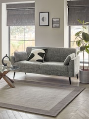Chunky Chenille Dark Grey Mila Compact 3 Seater Sofa - Image 1 of 8