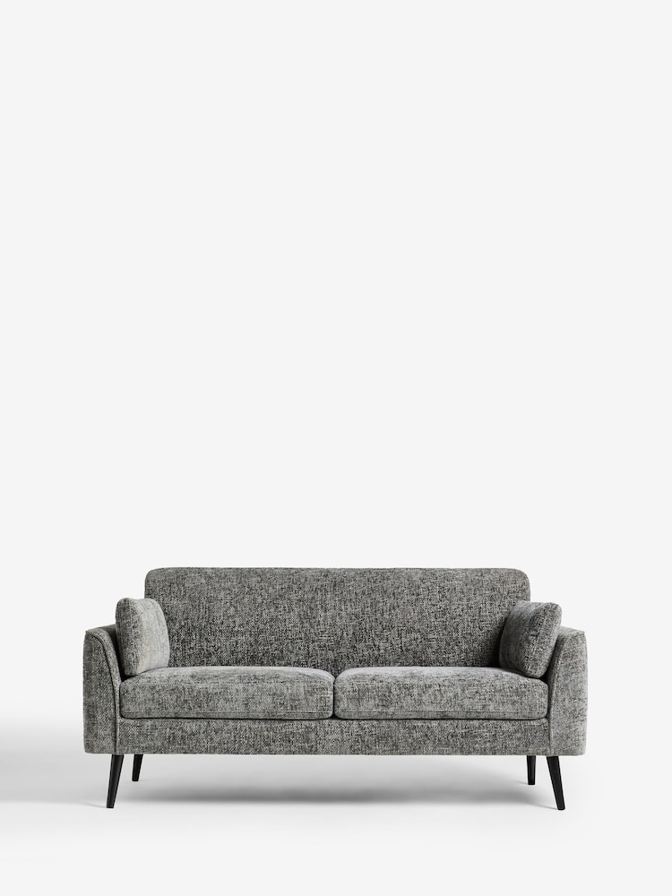 Chunky Chenille Dark Grey Mila Compact 3 Seater Sofa - Image 2 of 8