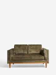 Plush Chenille Moss Green Kayden Compact 2 Seater Sofa In A Box - Image 3 of 9