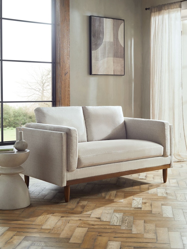 Tweedy Plain Light Natural Kayden Compact 2 Seater Sofa In A Box - Image 1 of 7