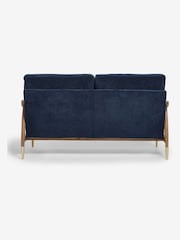 Fine Chenille Navy Blue Flinton Wooden 3 Seater Sofa - Image 3 of 8