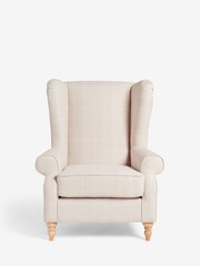 Tweedy Check Lawson Light Natural Grande Sherlock Highback Armchair - Image 2 of 10