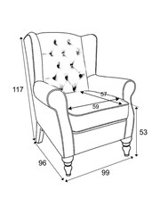Tweedy Check Lawson Light Natural Grande Sherlock Highback Armchair - Image 5 of 10