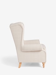 Tweedy Check Lawson Light Natural Grande Sherlock Highback Armchair - Image 7 of 10