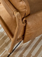 Vintaged Faux Leather Light Brown Colby Sling Accent Chair - Image 2 of 10