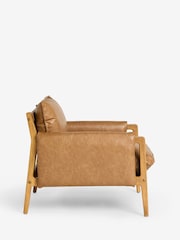 Vintaged Faux Leather Light Brown Colby Sling Accent Chair - Image 7 of 10