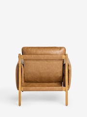 Vintaged Faux Leather Light Brown Colby Sling Accent Chair - Image 8 of 10