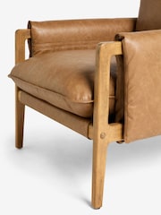 Vintaged Faux Leather Light Brown Colby Sling Accent Chair - Image 9 of 10