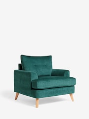 Fine Chenille Dark Teal Parker Armchair - Image 4 of 8