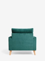 Fine Chenille Dark Teal Parker Armchair - Image 6 of 8