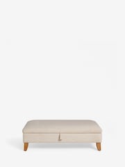 Tweedy Plain Light Natural Albury Large Footstool - Image 3 of 7