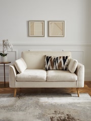 Plush Chenille Oyster Natural Mila Compact 2 Seater Sofa In A Box - Image 1 of 8