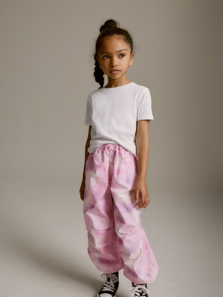 Pink Tie Dye Parachute Cargo Trousers (3-16yrs) - Image 1 of 6