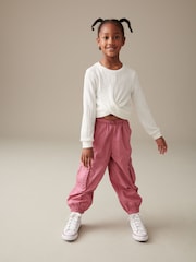 Bright Pink 100% Cotton Parachute Cargo Trousers (3-16yrs) - Image 2 of 8