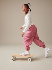 Bright Pink 100% Cotton Parachute Cargo Trousers (3-16yrs) - Image 4 of 8