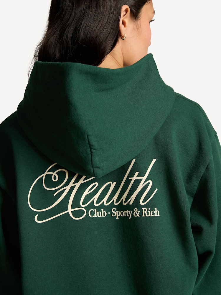 Sporty & Rich Green Health Script Hoodies - Image 6 of 6