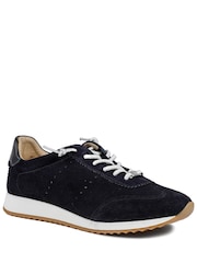 Jones Bootmaker Blue Alenya Suede Leather Lace Up Trainers - Image 1 of 5