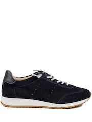Jones Bootmaker Blue Alenya Suede Leather Lace Up Trainers - Image 2 of 5