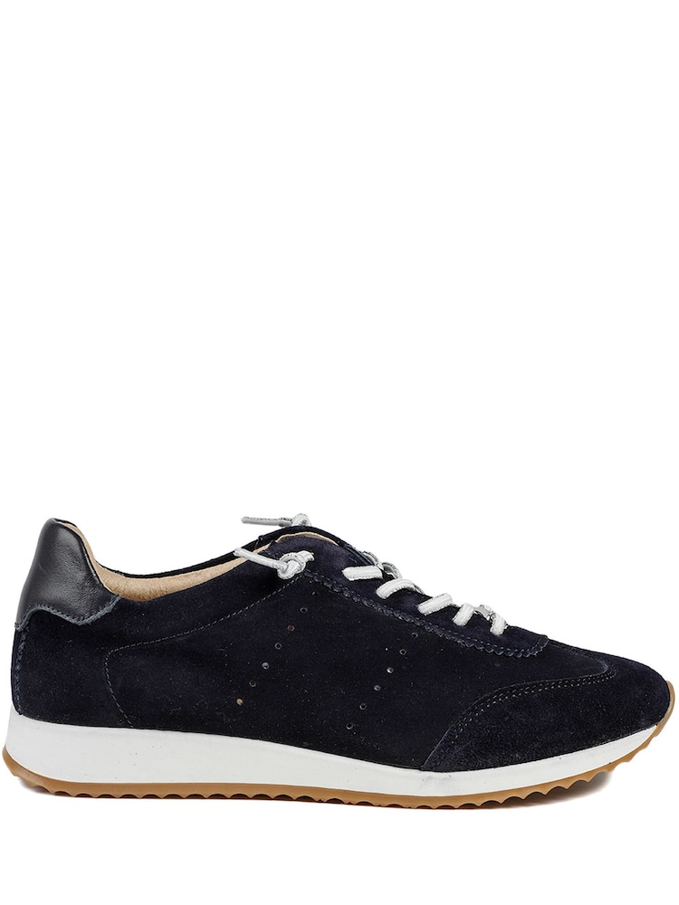 Jones Bootmaker Blue Alenya Suede Leather Lace Up Trainers - Image 2 of 5