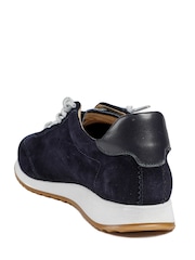 Jones Bootmaker Blue Alenya Suede Leather Lace Up Trainers - Image 3 of 5