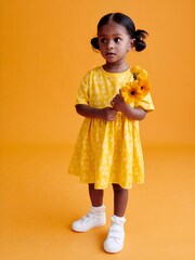 Yellow Textured Jersey Dress (3mths-7yrs) - Image 1 of 5
