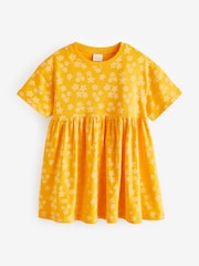 Yellow Textured Jersey Dress (3mths-7yrs) - Image 3 of 5
