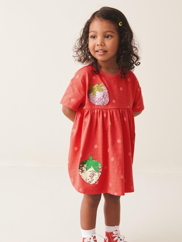 Strawberry Sequin Jersey Dress (9mths-7yrs) - Image 1 of 7