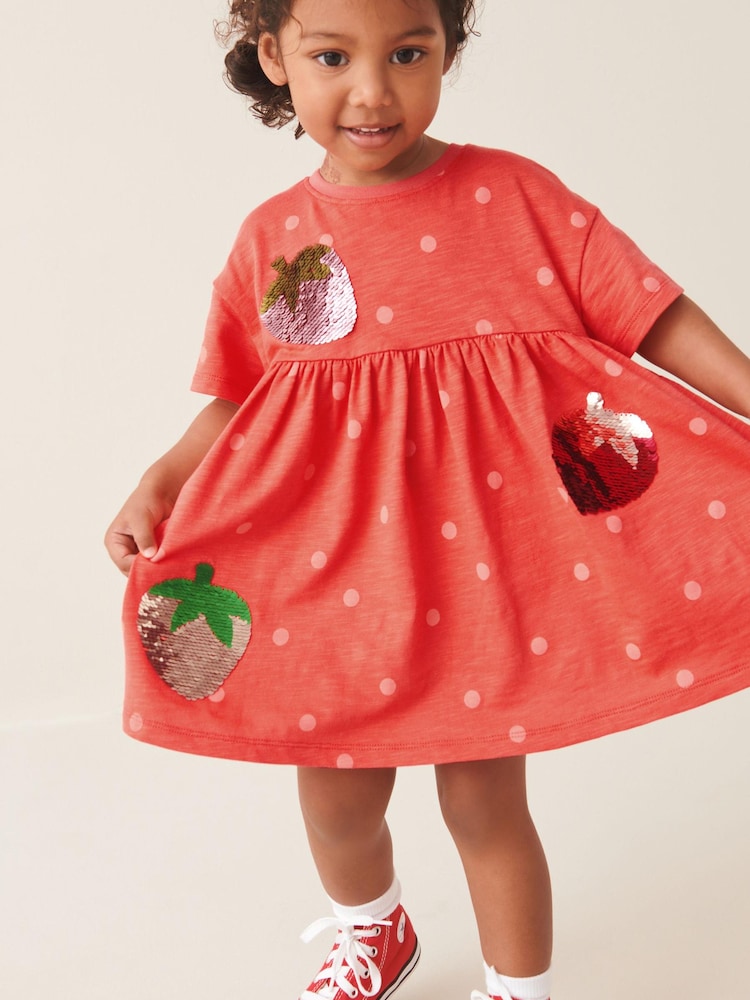 Strawberry Sequin Jersey Dress (9mths-7yrs) - Image 2 of 7