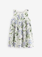 Blue Floral 100% Cotton Sleeveless Jersey Dress (3mths-7yrs) - Image 5 of 7