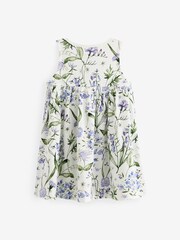 Blue Floral 100% Cotton Sleeveless Jersey Dress (3mths-7yrs) - Image 6 of 7