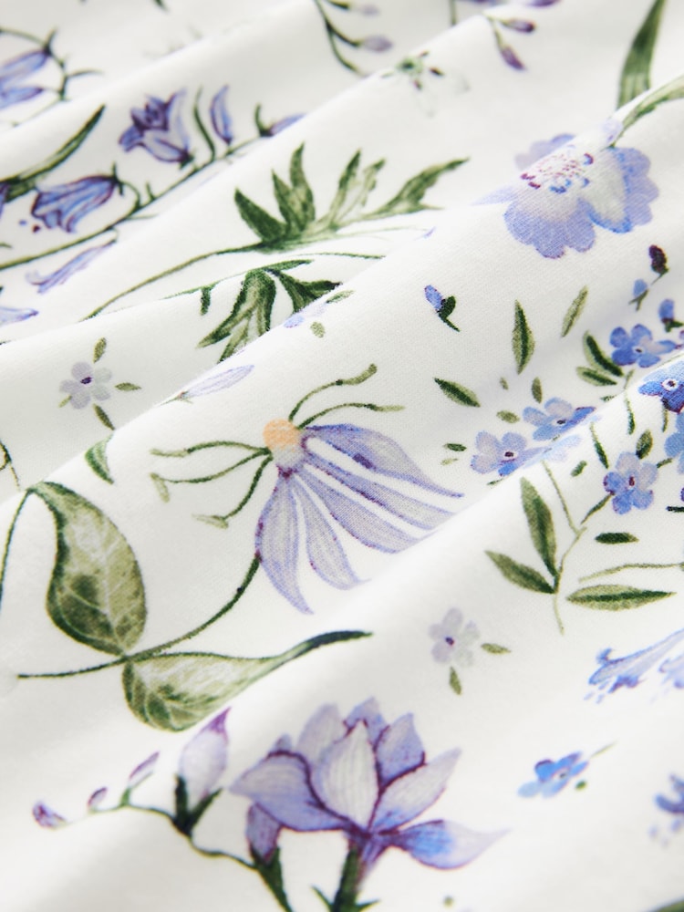 Blue Floral 100% Cotton Sleeveless Jersey Dress (3mths-7yrs) - Image 7 of 7