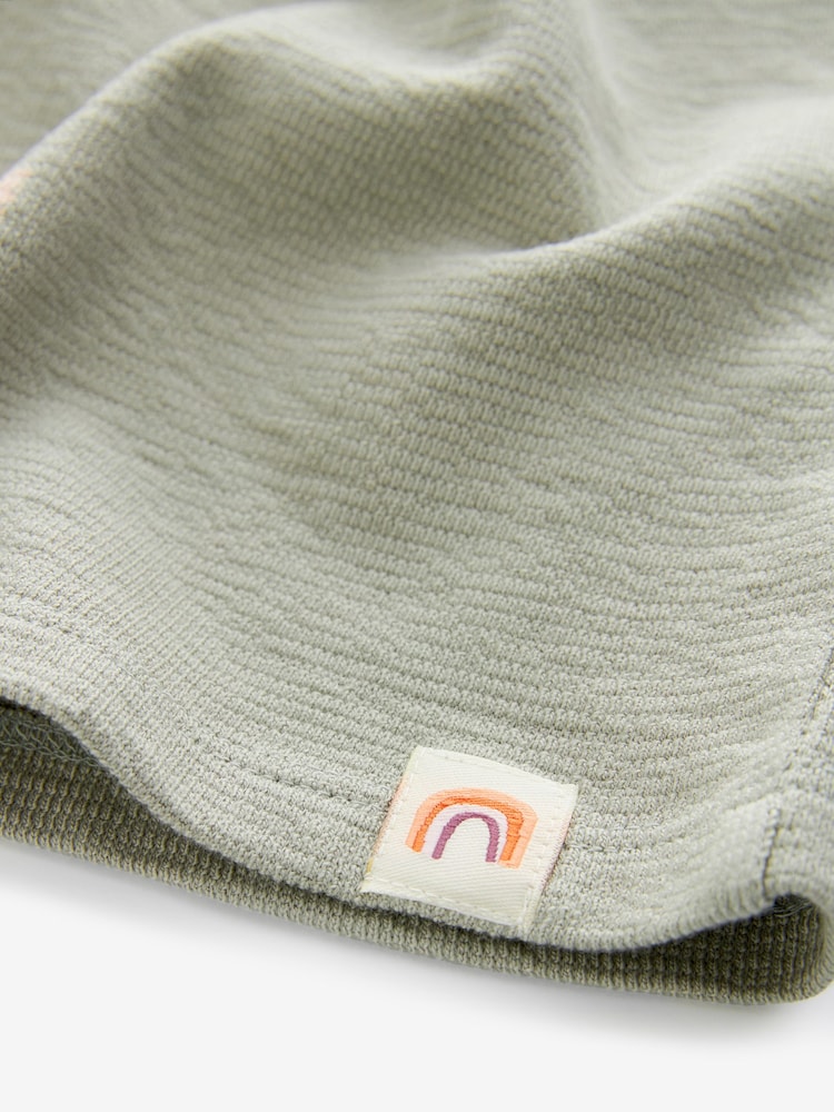 Green Short Sleeve Frill Textured Dress (3mths-7yrs) - Image 4 of 4