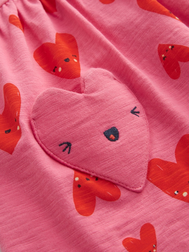 Pink Short Sleeve Cotton Jersey Dress (3mths-7yrs) - Image 3 of 3 Pink Short Sleeve Cotton Jersey Dress (3mths-7yrs) - Image 3 of 3