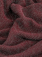 Berry Red Crochet Mesh Sparkle Sheer Long Sleeve Midi Length Dress - Image 6 of 6