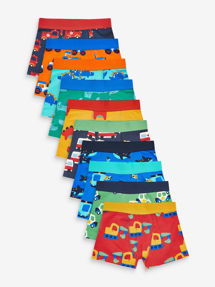 Bright Primary Print Trunks 10 Pack (1.5-16yrs) - Image 1 of 13