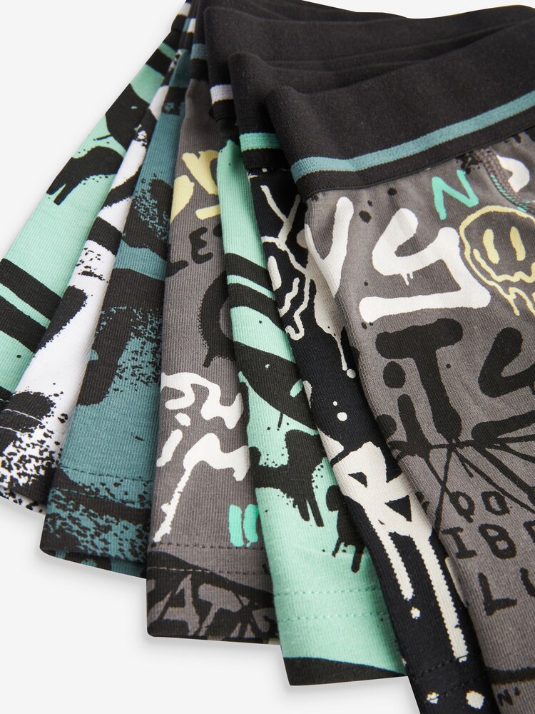 Grafitti Smile Print Trunks 7 Pack (1.5-16yrs) - Image 10 of 10 Grafitti Smile Print Trunks 7 Pack (1.5-16yrs) - Image 10 of 10