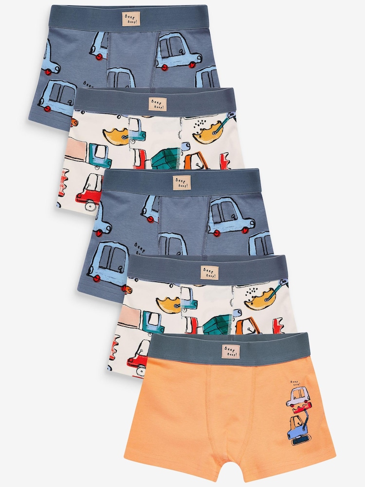 Digger Print Trunks 5 Pack (1.5-16yrs) - Image 1 of 1