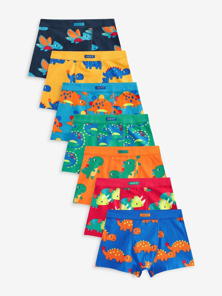 Dinosaur Print Soft Waistband Trunks 7 Pack (1.5-10yrs) - Image 1 of 10