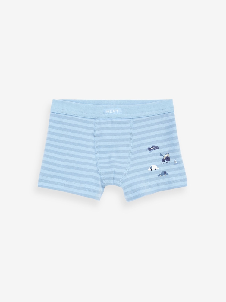 Blue Transport Soft Waistband Trunks 5 Pack (2-16yrs) - Image 3 of 8