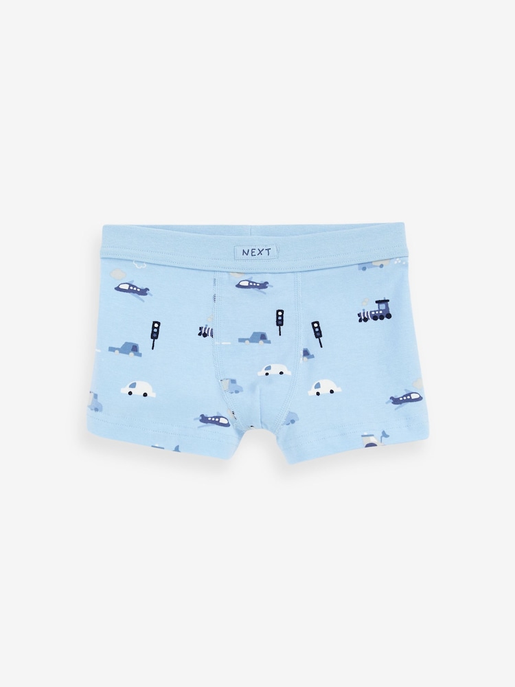 Blue Transport Soft Waistband Trunks 5 Pack (2-16yrs) - Image 4 of 8