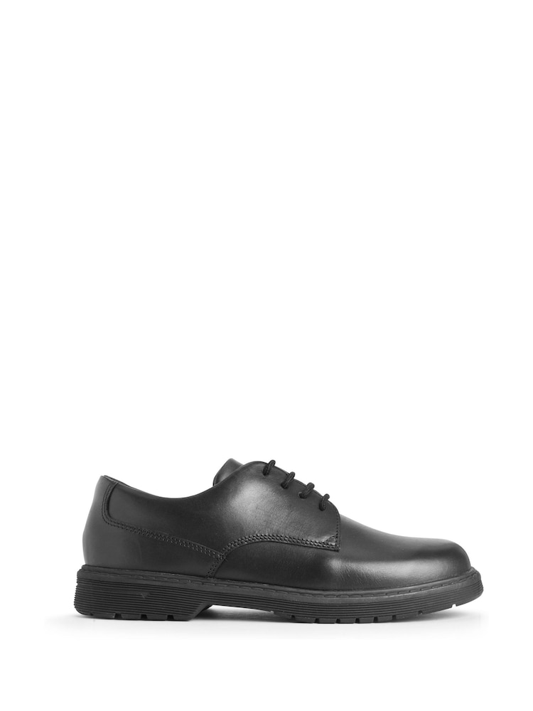 Start-Rite Glitch Leather Chunky Sole Lace Up School Black Shoes - F & G Fit - Image 1 of 4