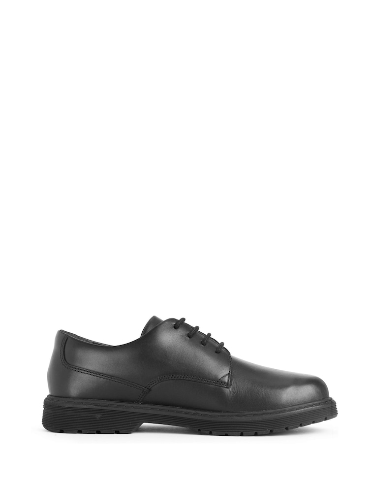 Start-Rite Glitch Leather Chunky Sole Lace Up School Black Shoes - F & G Fit - Image 2 of 4