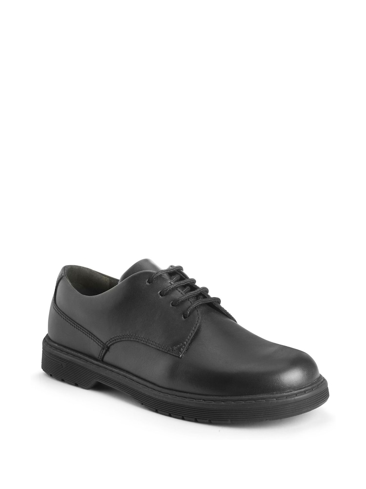 Start-Rite Glitch Leather Chunky Sole Lace Up School Black Shoes - F & G Fit - Image 3 of 4