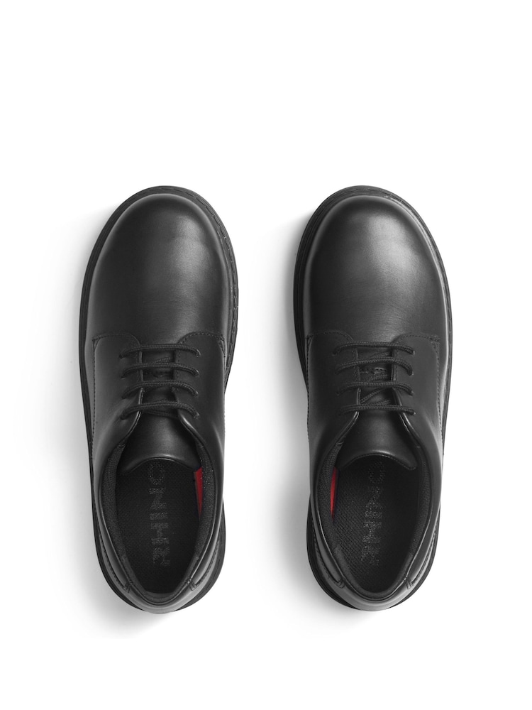 Start-Rite Glitch Leather Chunky Sole Lace Up School Black Shoes - F & G Fit - Image 4 of 4