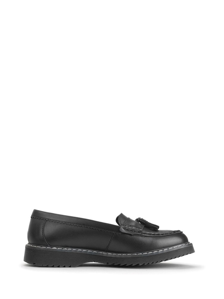 Start-Rite Infinity Leather Slip On Chunky Sole Loafer School Black Shoes - F & G Fit - Image 1 of 2 Start-Rite Infinity Leather Slip On Chunky Sole Loafer School Black Shoes - F & G Fit - Image 1 of 2
