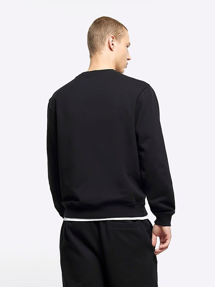 River Island Black Long Sleeve Essential Crew Jacket - Image 2 of 4