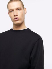 River Island Black Long Sleeve Essential Crew Jacket - Image 4 of 4