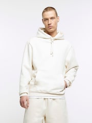 River Island Cream Regular Fit Long Sleeve Hoodie - Image 1 of 5